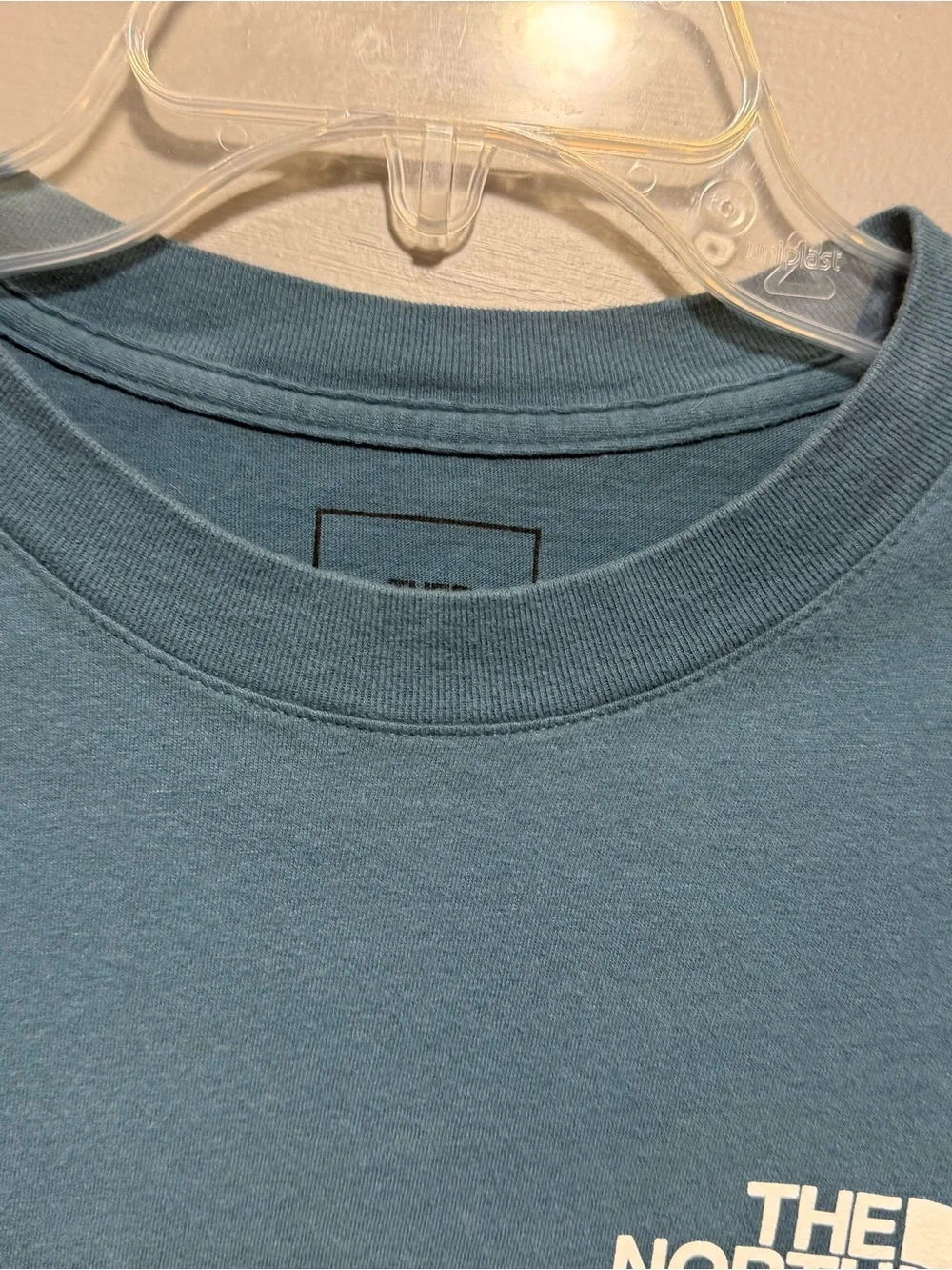 The North Face Men’s Long Sleeve Logo Tee - Teal Blue with White Graphics